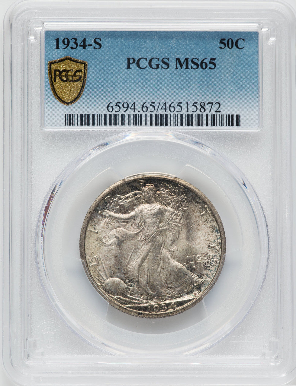 1934-S 50C Walking Liberty Half Dollar PCGS MS65