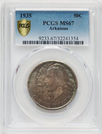 1935 50C Arkansas Commemorative Silver PCGS MS67