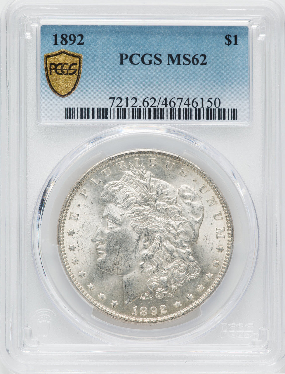 1892 $1 Morgan Dollar PCGS MS62