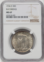 1936-S 50C Bay Bridge Commemorative Silver NGC MS67