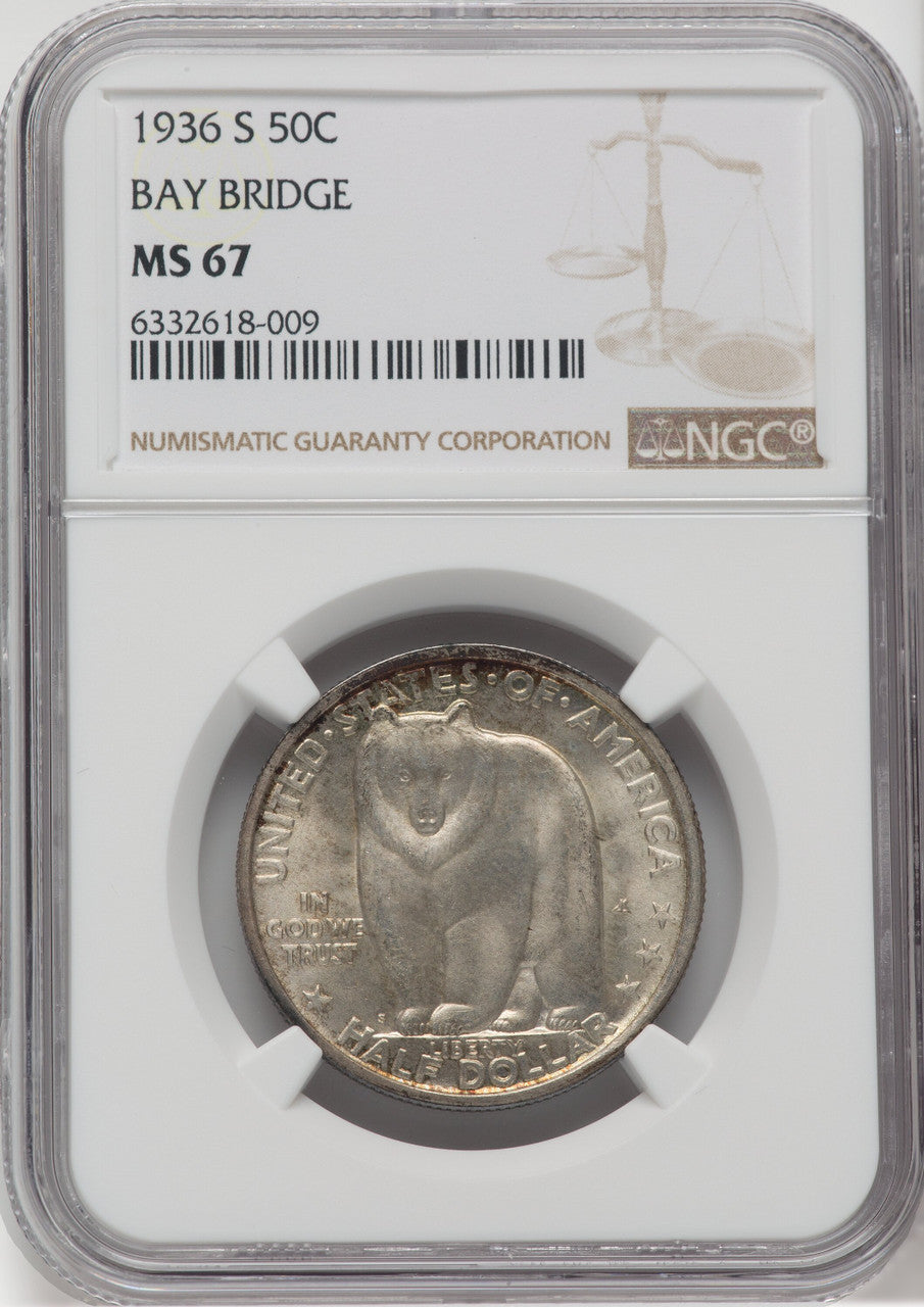 1936-S 50C Bay Bridge Commemorative Silver NGC MS67