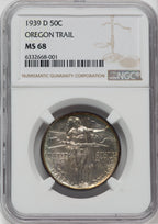 1939-D 50C Oregon Commemorative Silver NGC MS68