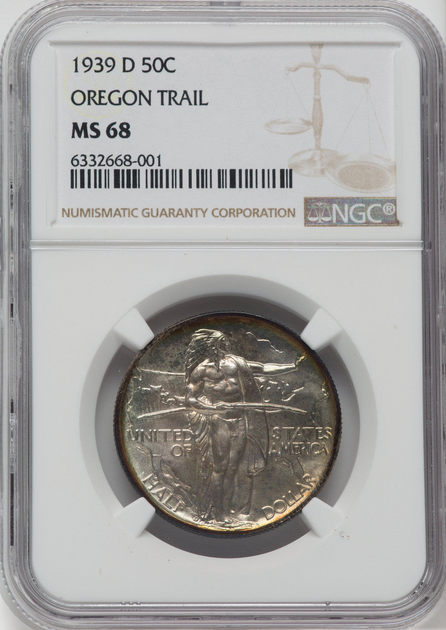 1939-D 50C Oregon Commemorative Silver NGC MS68