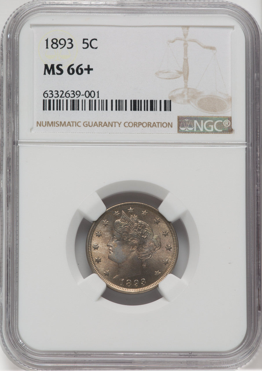 1893 5C NGC Plus Liberty Nickel NGC MS66+