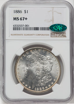 1886 $1 CAC NGC Plus Morgan Dollar NGC MS67+