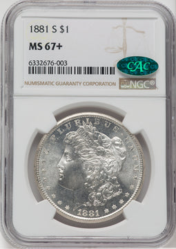 1881-S $1 CAC Morgan Dollar NGC MS67+