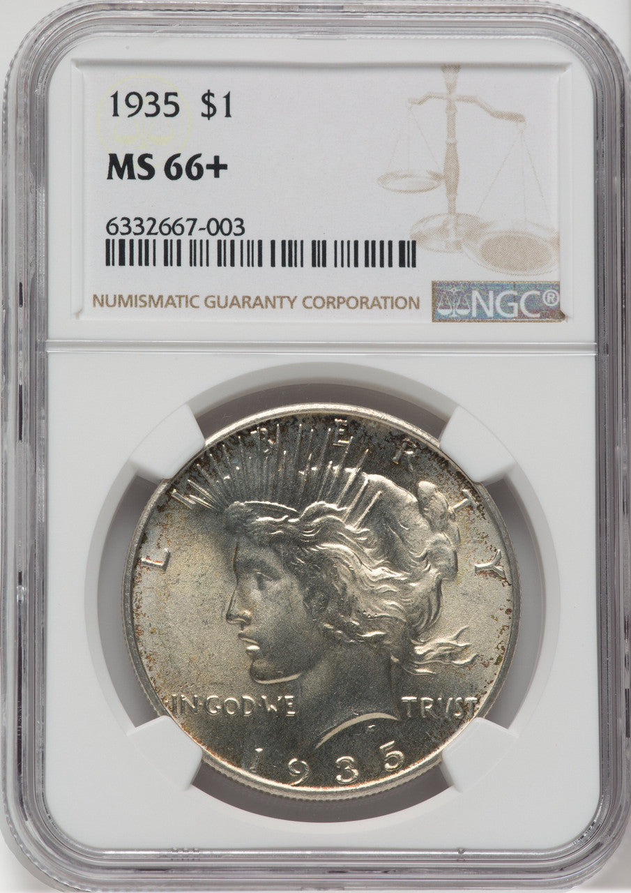 1935 $1 NGC Plus Peace Dollar NGC MS66+