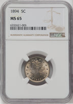 1894 5C Liberty Nickel NGC MS65