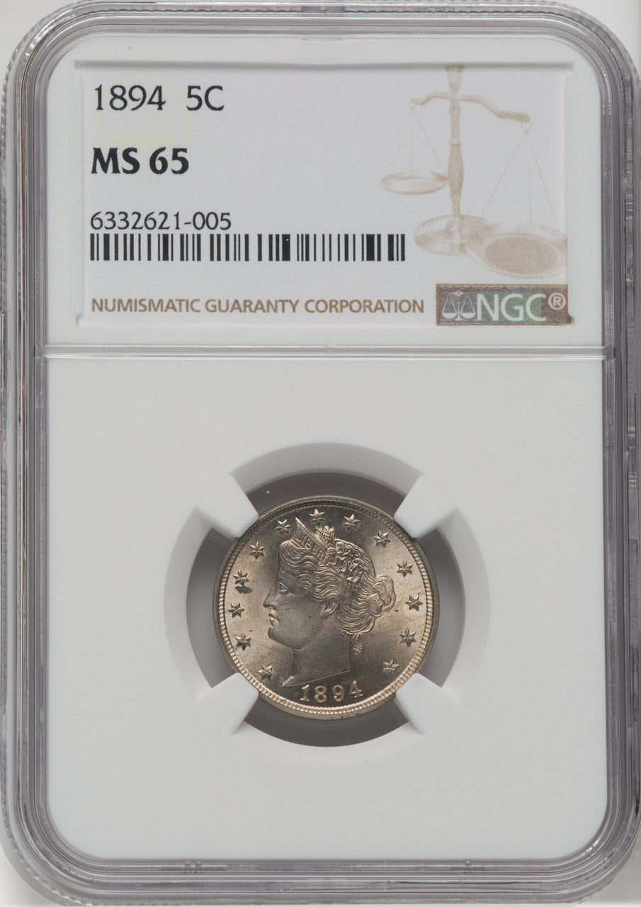 1894 5C Liberty Nickel NGC MS65