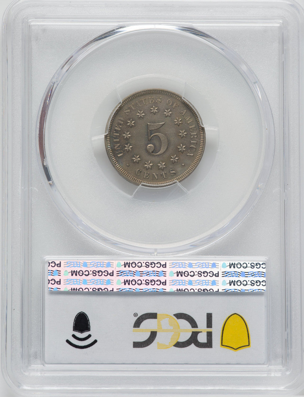 1867 5C NO RAYS Proof Shield Nickel PCGS PR64