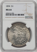1894 $1 Morgan Dollar NGC MS64