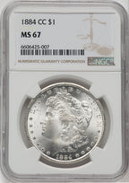 1884-CC $1 Morgan Dollar NGC MS67
