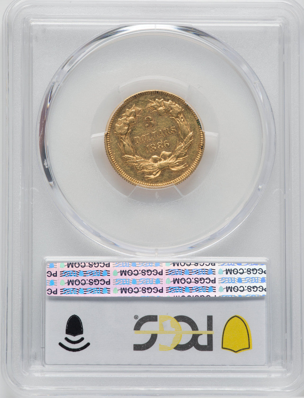 1886 $3 CAC Three Dollar Gold Pieces PCGS AU58