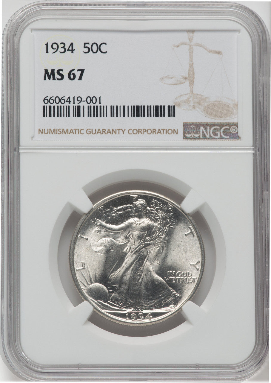 1934 50C Walking Liberty Half Dollar NGC MS67