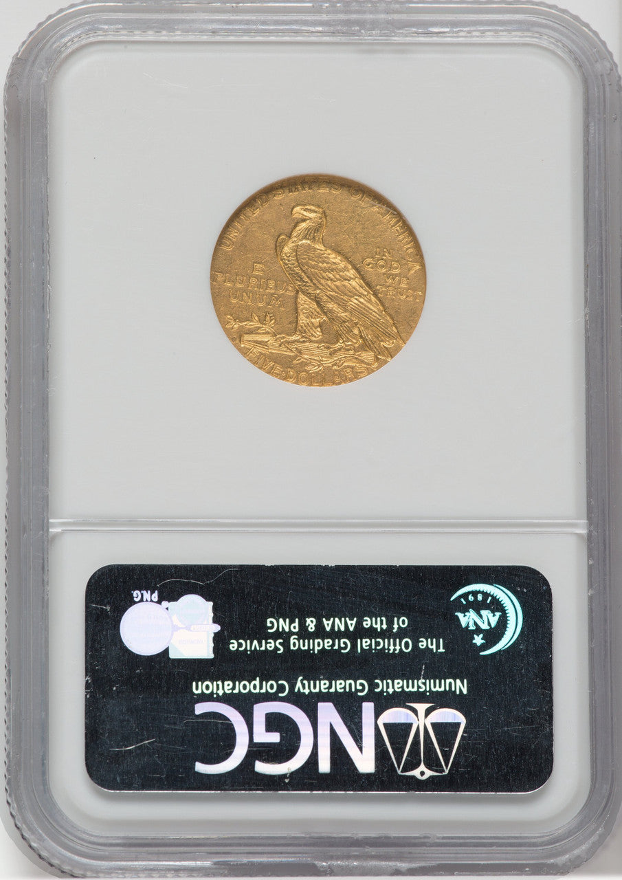1909-O $5 Indian Half Eagle NGC AU58