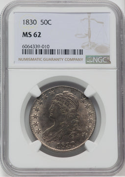 1830 50C Small 0 Bust Half Dollar NGC MS62