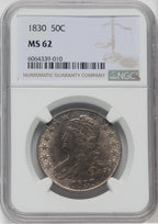 1830 50C Small 0 Bust Half Dollar NGC MS62