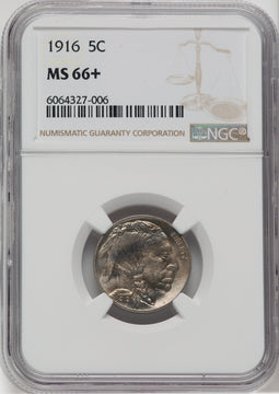1916 5C NGC Plus Buffalo Nickel NGC MS66+