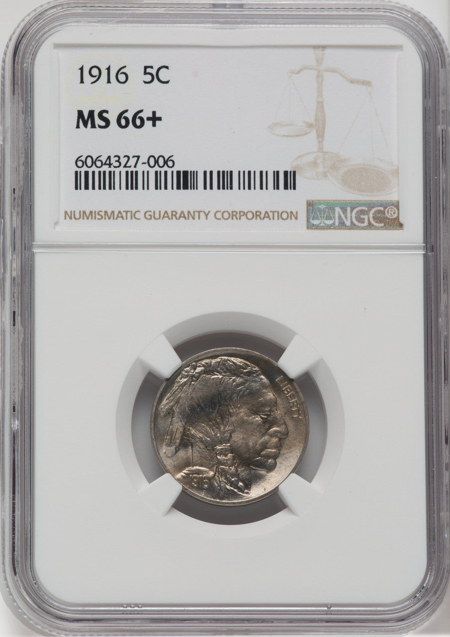 1916 5C NGC Plus Buffalo Nickel NGC MS66+