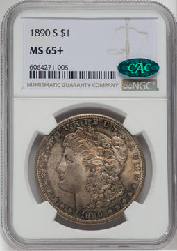 1890-S $1 CAC NGC Plus Morgan Dollar NGC MS65+