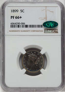 1899 5C CAC NGC Plus Proof Liberty Nickel NGC PR66+