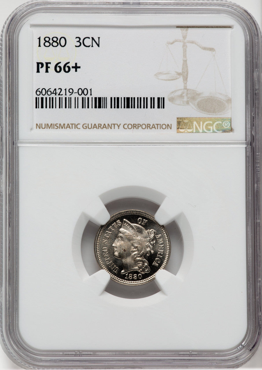 1880 3CN NGC Plus Proof Three Cent Nickel NGC PR66+