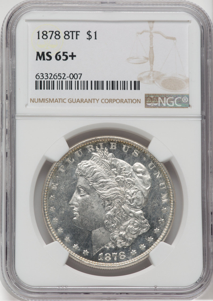 1878 8TF $1 NGC Plus Morgan Dollar NGC MS65+