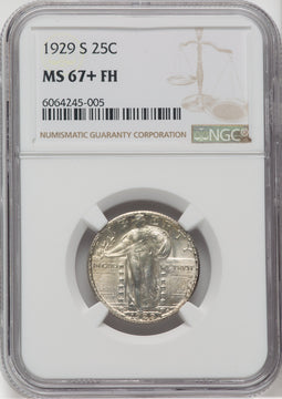 1929-S 25C FH NGC Plus Standing Liberty Quarter NGC MS67+
