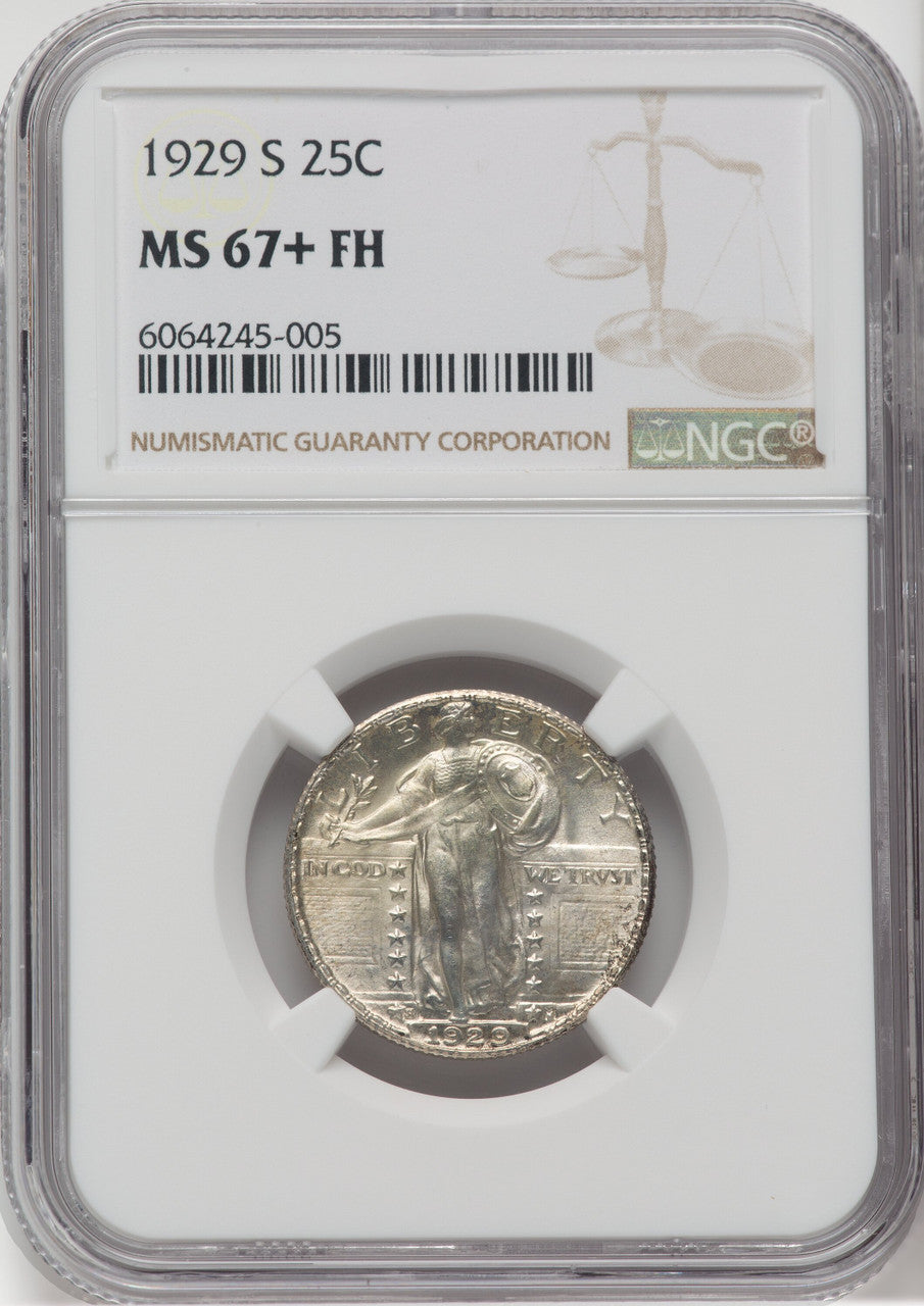 1929-S 25C FH NGC Plus Standing Liberty Quarter NGC MS67+