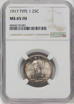 1917 Type One FH Standing Liberty Quarter NGC MS65