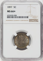 1897 5C NGC Plus Liberty Nickel NGC MS66+