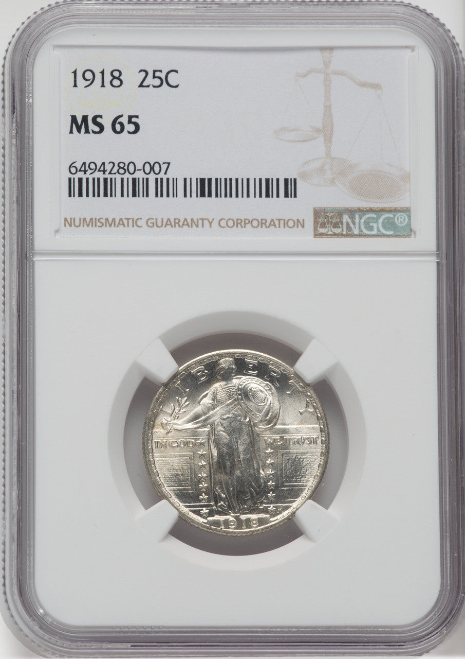 1918 25C Standing Liberty Quarter NGC MS65