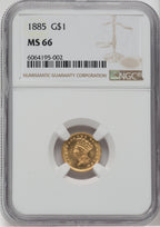 1885 G$1 Gold Dollar NGC MS66