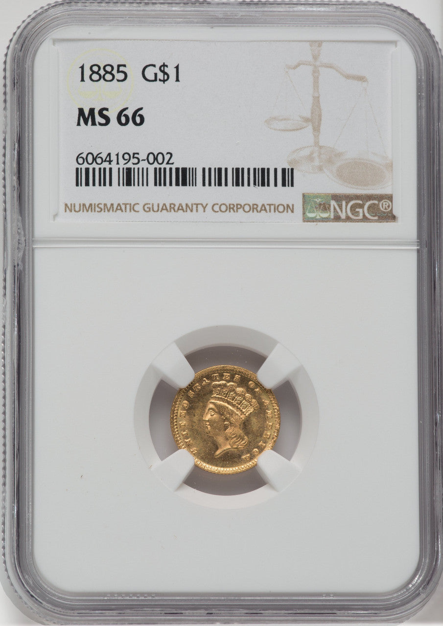 1885 G$1 Gold Dollar NGC MS66