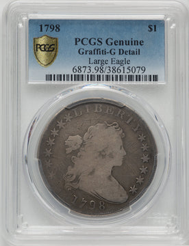 1798 S$1 Large Eagle Pointed 9 Genuine Early Dollar Genuine PCGS G4