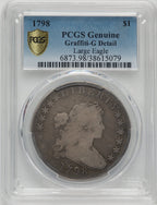 1798 S$1 Large Eagle Pointed 9 Genuine Early Dollar Genuine PCGS G4