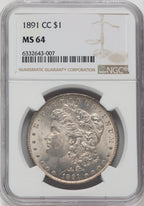1891-CC $1 Morgan Dollar NGC MS64