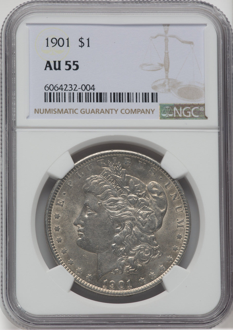 1901 $1 Morgan Dollar NGC AU55