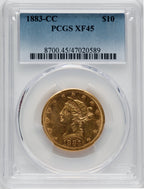 1883-CC $10 Liberty Eagle PCGS XF45
