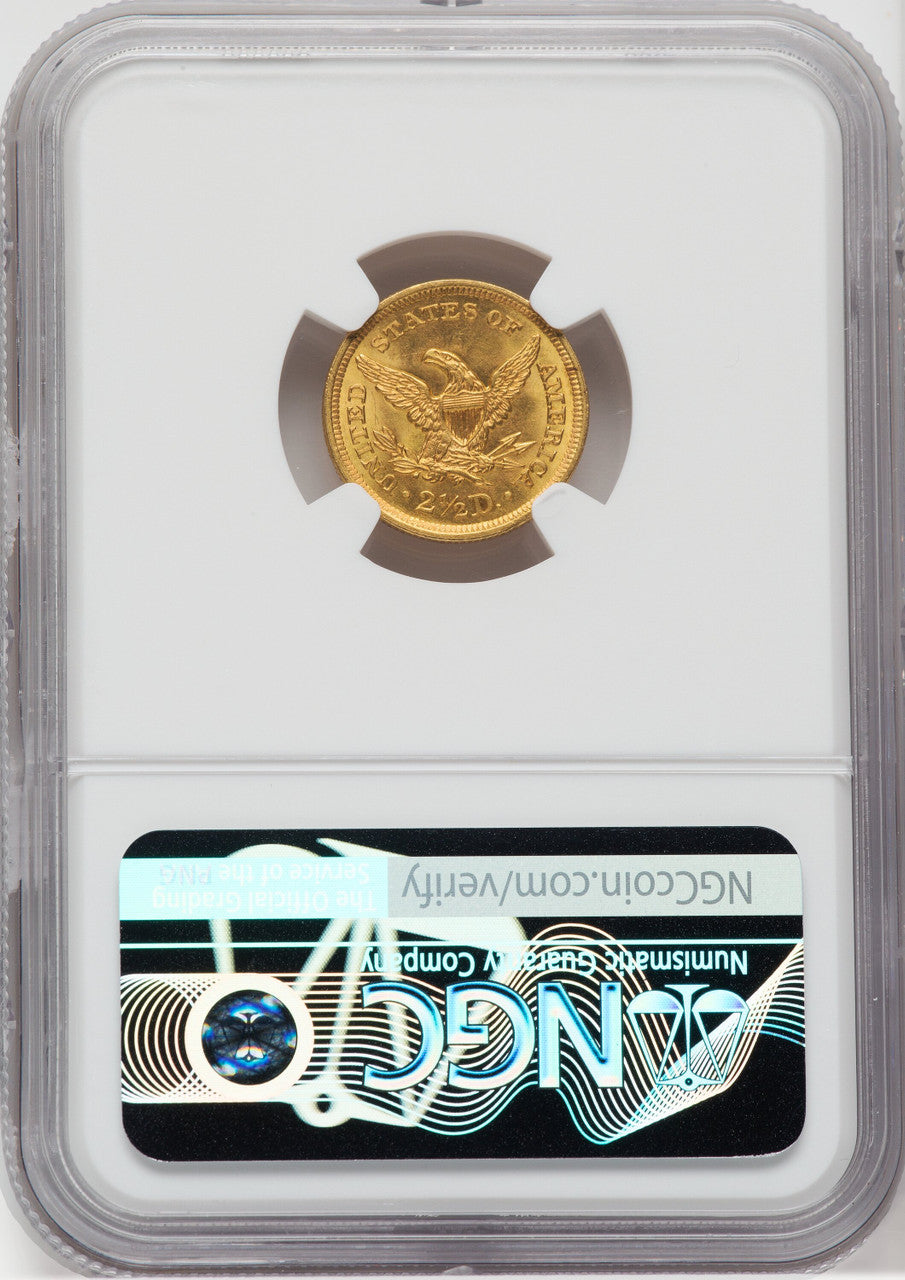 1855 $2.50 Liberty Quarter Eagle NGC MS65