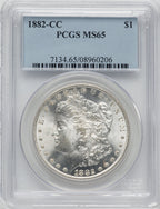 1882-CC $1 Morgan Dollar PCGS MS65