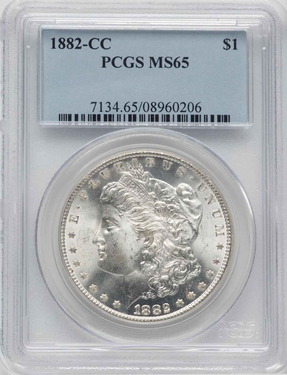 1882-CC $1 Morgan Dollar PCGS MS65