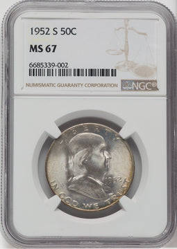1952-S 50C Franklin Half Dollar NGC MS67