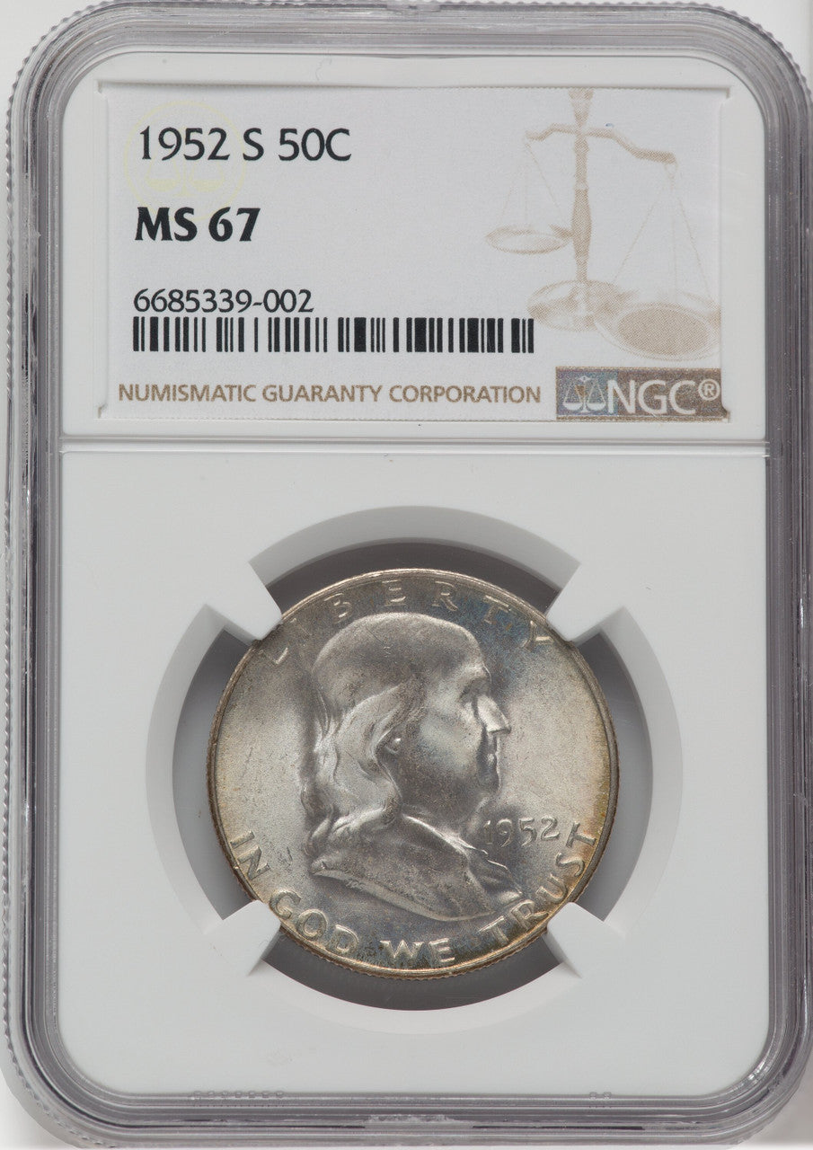 1952-S 50C Franklin Half Dollar NGC MS67