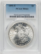 1891-S $1 Morgan Dollar PCGS MS64