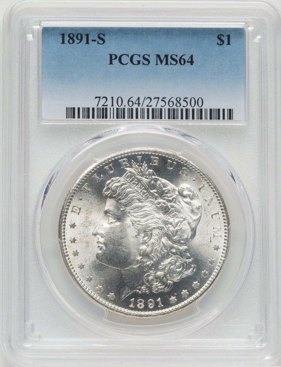1891-S $1 Morgan Dollar PCGS MS64