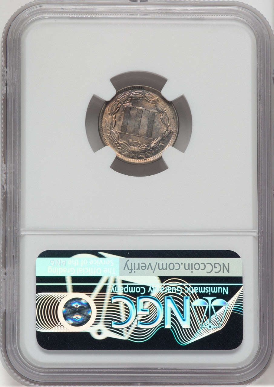 1866 3CN NGC Plus Three Cent Nickel NGC MS65+