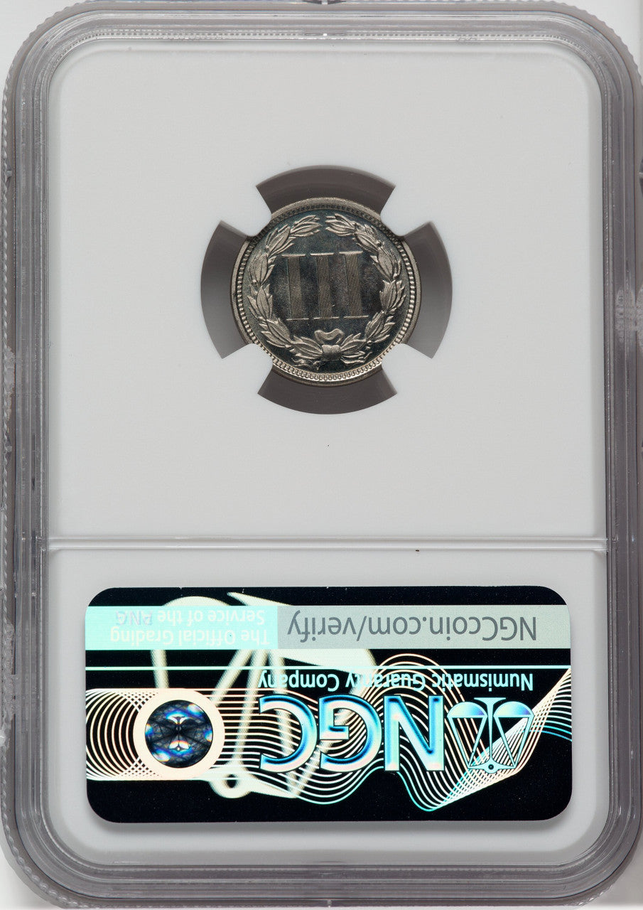 1872 3CN Proof Three Cent Nickel NGC PR67