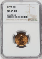 1899 1C RD Indian Cent NGC MS65