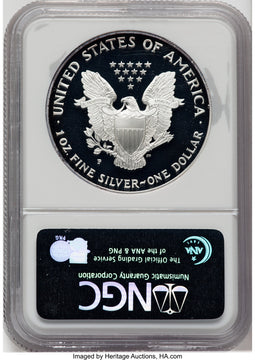 1995-P S$1 Silver Eagle Brown Label NGC PF70